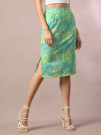 Myshka Women's Multi Printed Knee Length Party Embellished Skirts | Grocsy