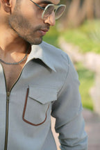 Laynox Distorted Gray Shacket by Hilo Design | Grocsy