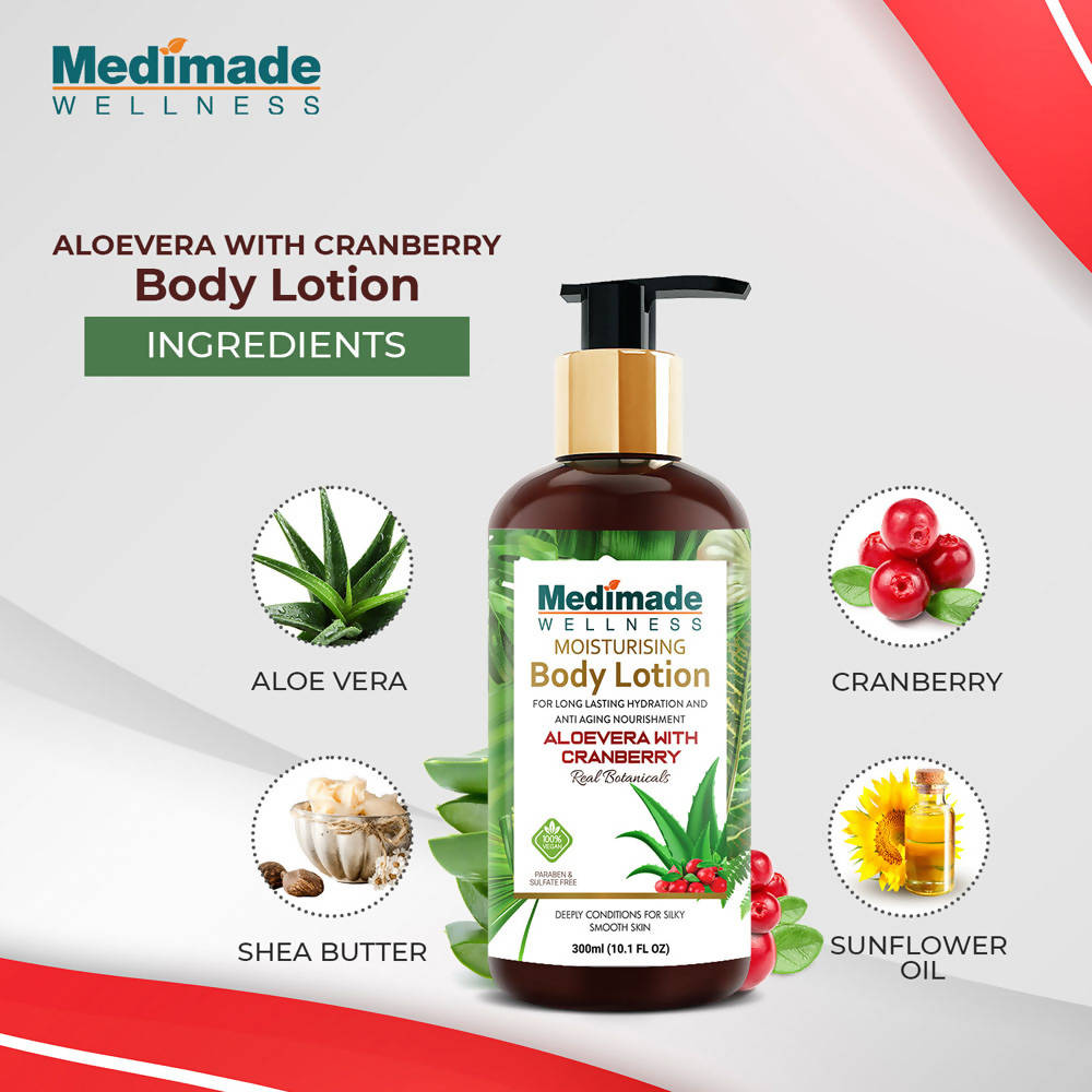 Medimade Wellness Moisturising Body Lotion With Aloevera With Cranberry | Grocsy