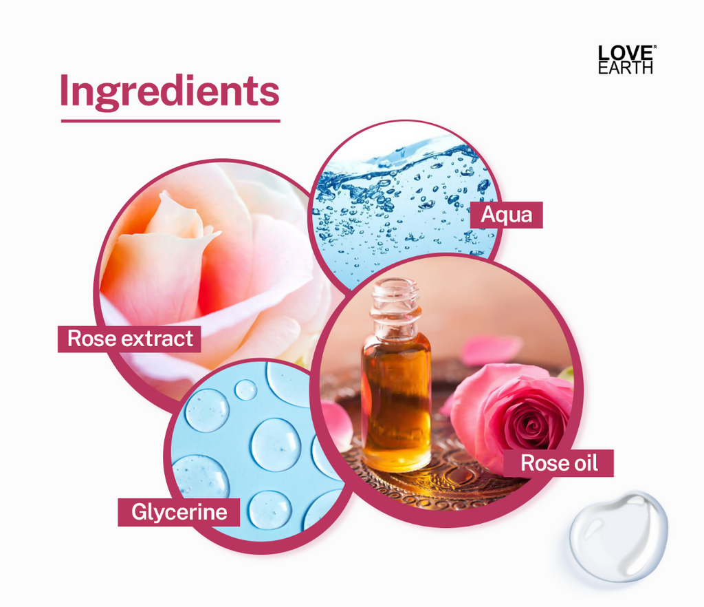 Love Earth Rose Water - Face Mist | Grocsy