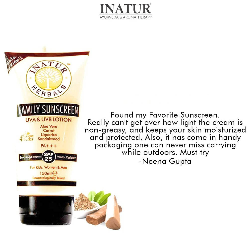 Inatur Family Sunscreen UVA & UVB Lotion SPF 25 | Grocsy