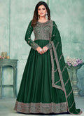 Vegaa Fashion Green Art Silk Embroidered Anarkali Suit | Grocsy