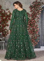 Vegaa Fashion Green Net Embroidered Anarkali Suit | Grocsy