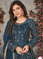 Vegaa Fashion Rama Net Embroidered Anarkali Suit | Grocsy