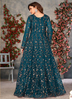 Vegaa Fashion Rama Net Embroidered Anarkali Suit | Grocsy