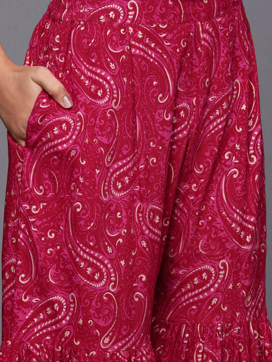 Ahalyaa Women's Traditional wear Kurta Set - Red | Grocsy