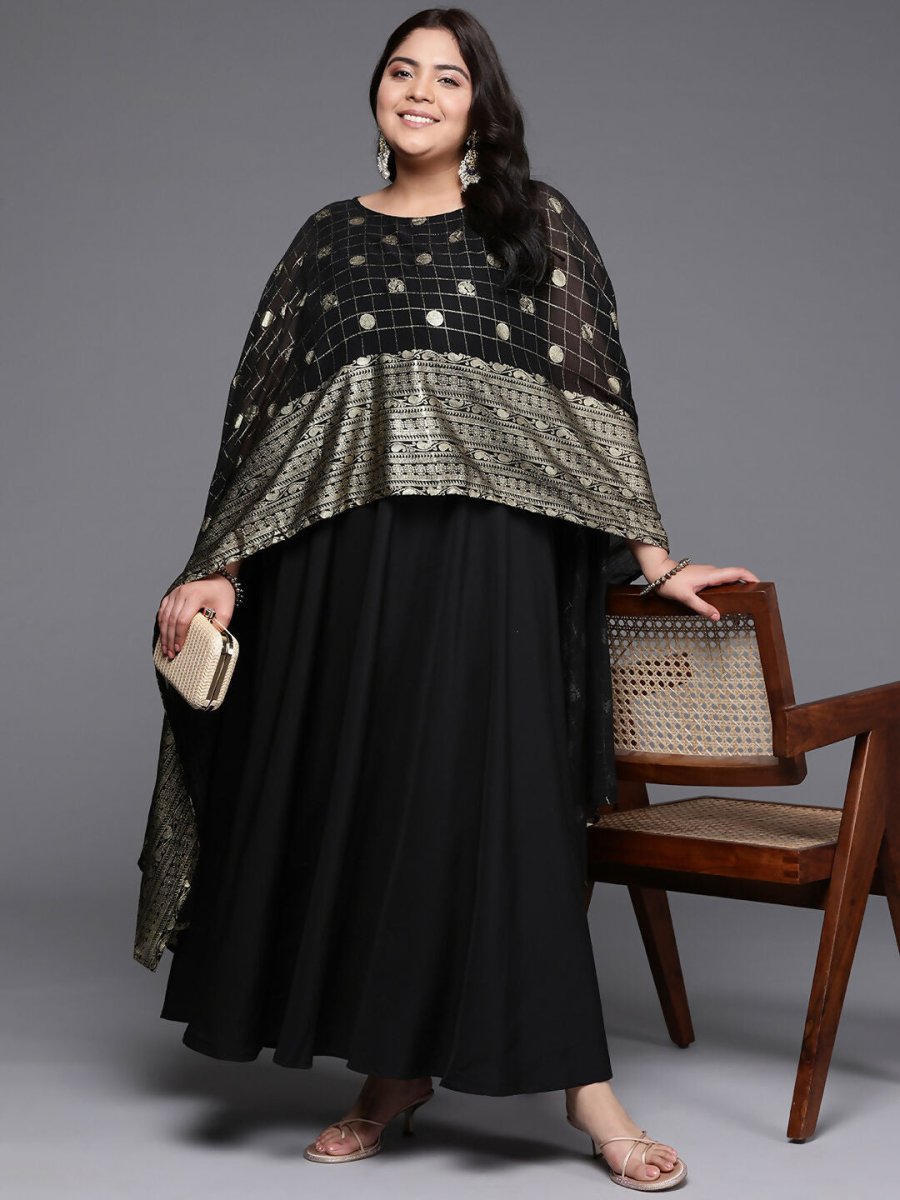 Ahalyaa Women's Traditional wear Ethnic Dress - Black | Grocsy