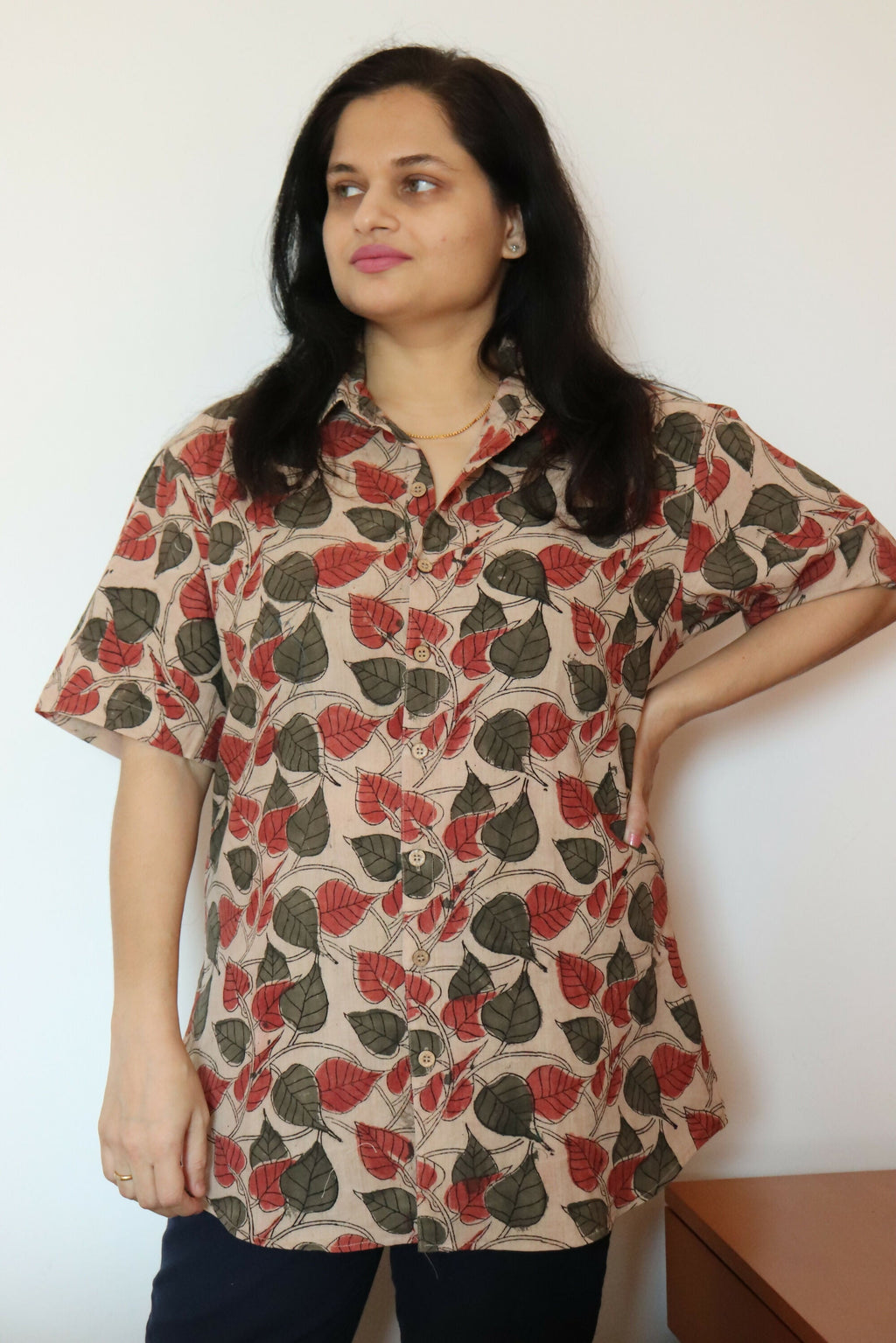 Earthyweaves Brown Kalamkari Cotton Shirt for Men & Women | Grocsy