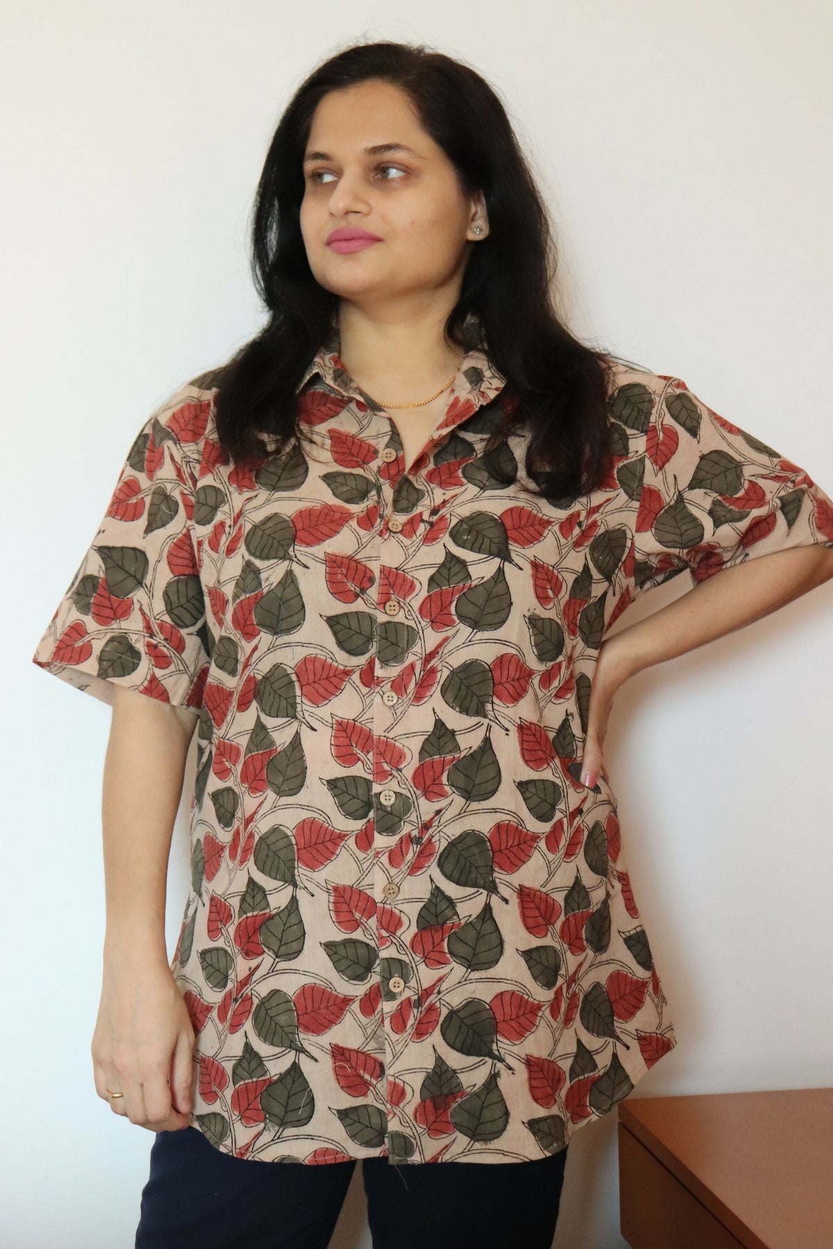 Earthyweaves Brown Kalamkari Cotton Shirt for Men & Women | Grocsy