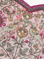 Tulsi Art Peach & Golden Semi-Stitched Myntra Bridal Lehenga & Unstitched Blouse With Dupatta | Grocsy