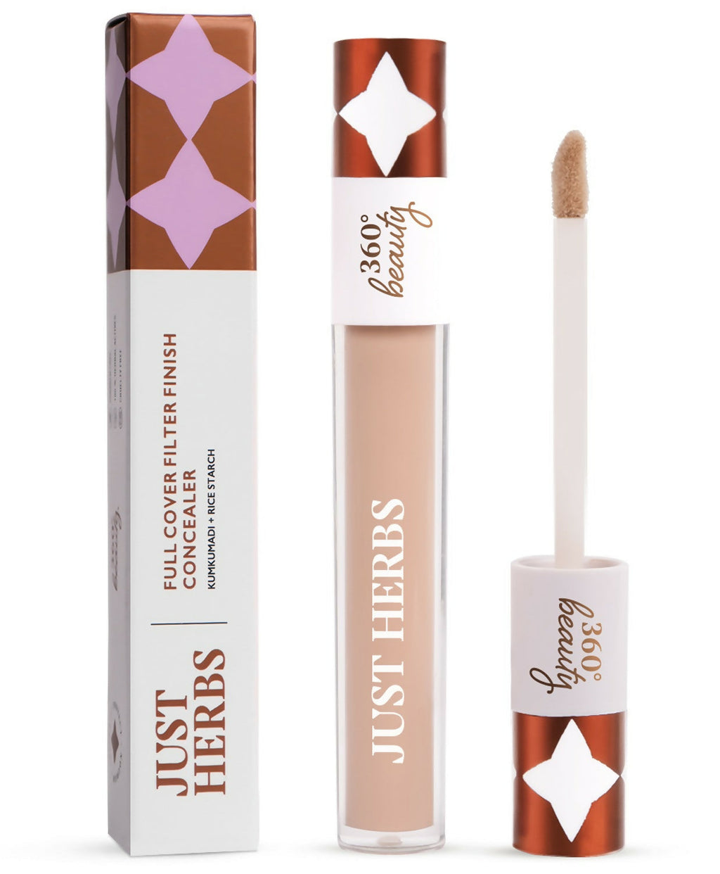 Just Herbs Full Cover Filter Finish Concealer with Kumkumadi & Rice Starch - 06 Beige | Grocsy