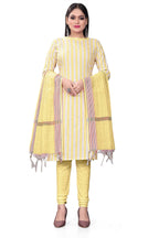 Yellow Cotton Jacquard Woven Unstitched Dress Material - Amara | Grocsy