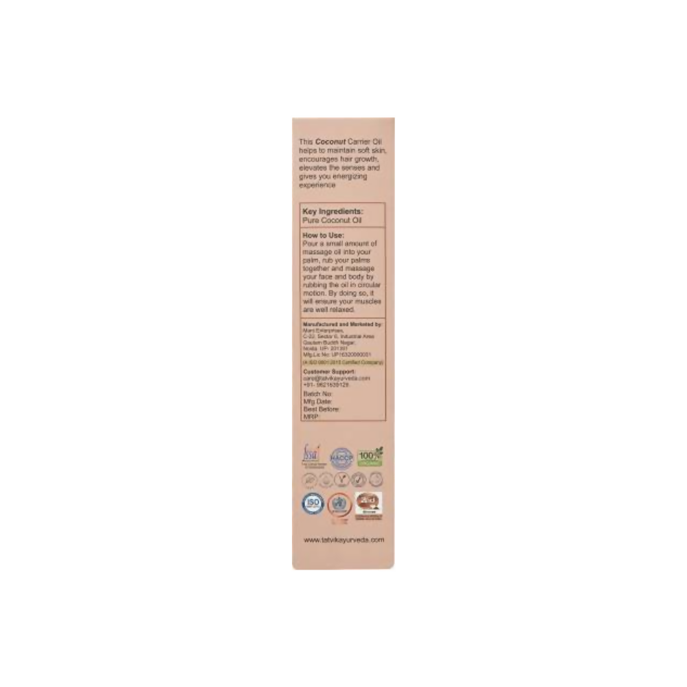 Tatvik Ayurveda Prakrutisparsha Carrier Oil (Coconut) | Grocsy