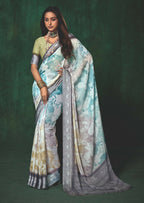 Joban Fashion Dola Silk With Zari Border Shaded Multi Color Work Saree | Grocsy