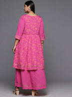 Ahalyaa Women's Traditional wear Ethnic Dress - PINK | Grocsy