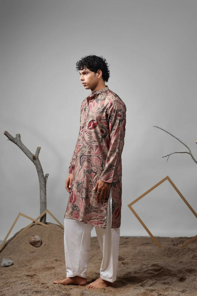 Multicolor Modal Silk Designer Printed Kurta Set - Mahotsav | Grocsy