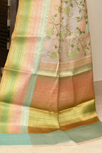 Joban Fashion Multicolor Saree Tissue Rainbow Digital Print With Embroidery | Grocsy