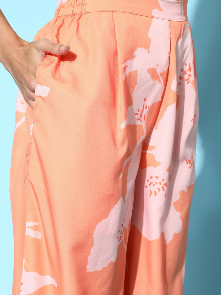 Ahalyaa Women's Traditional Wear Co-ods - Orange | Grocsy