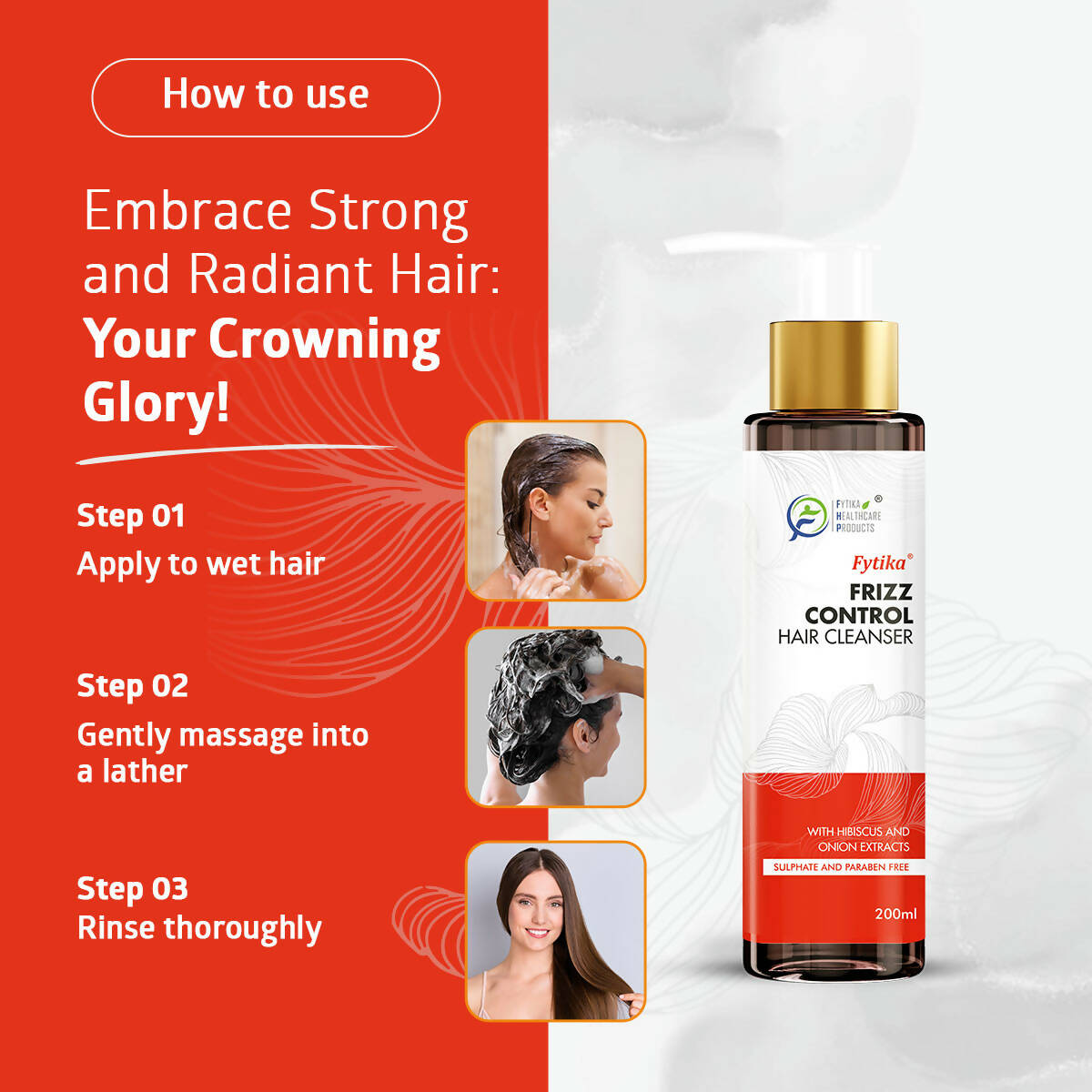 Fytika Frizz Control Hair Cleanser with Hibiscus & Onion Extracts | Grocsy