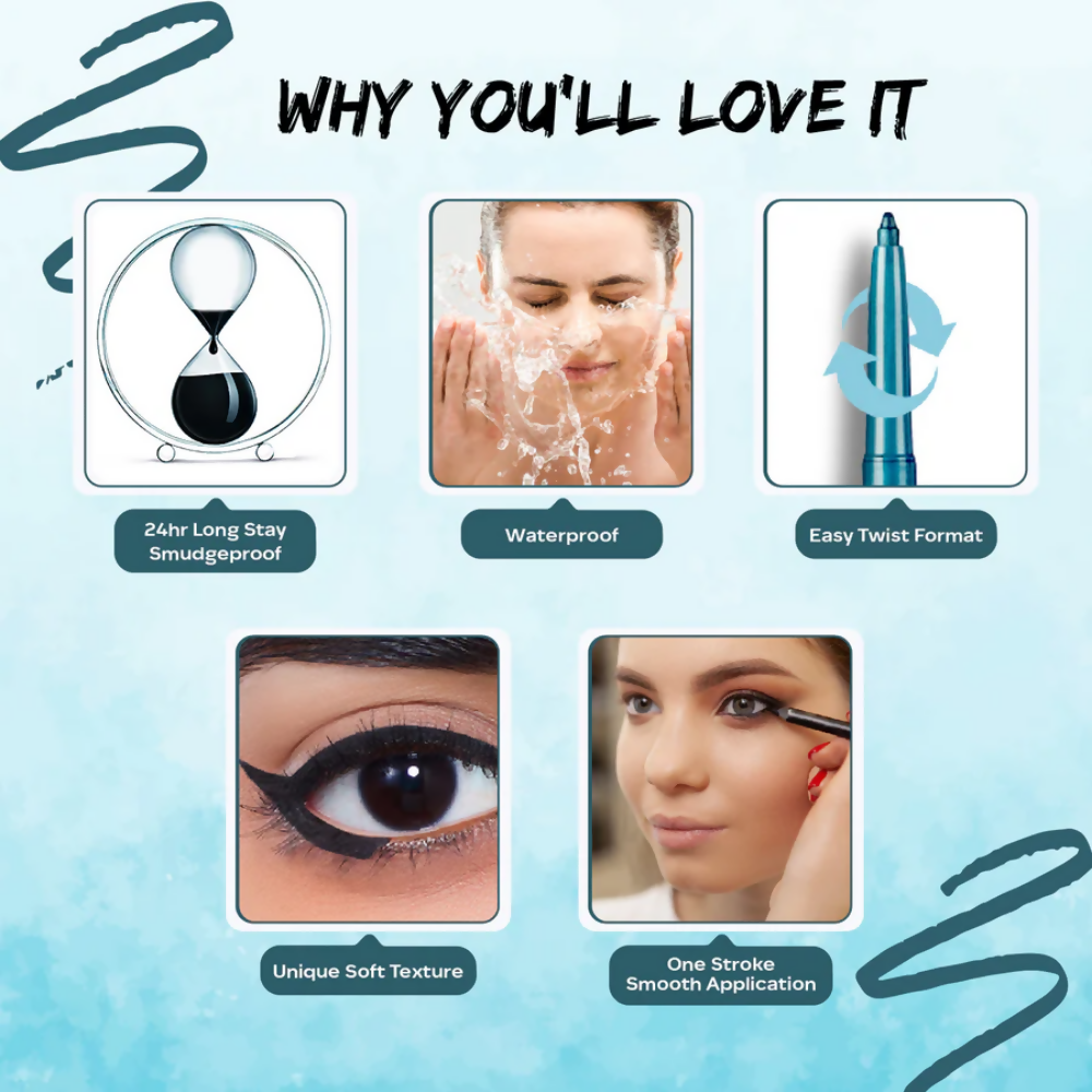 Faces Canada Ultime Pro Twist Eye Kajal Liner - Blue 03 | Grocsy