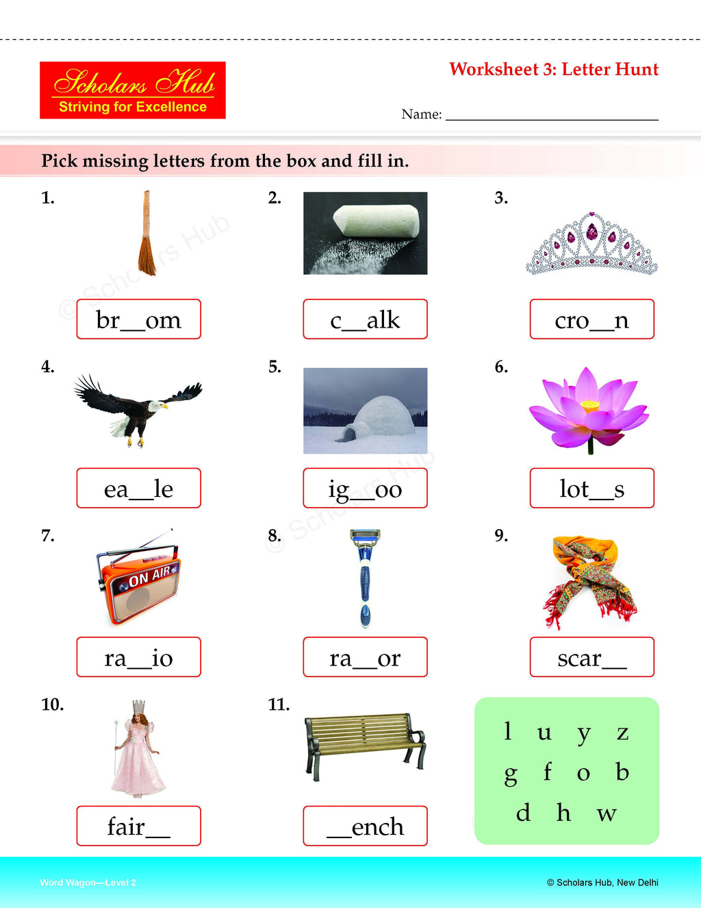 Step By Step Skills Word Wagon-2(Tearble Colourful Worksheets) | Grocsy