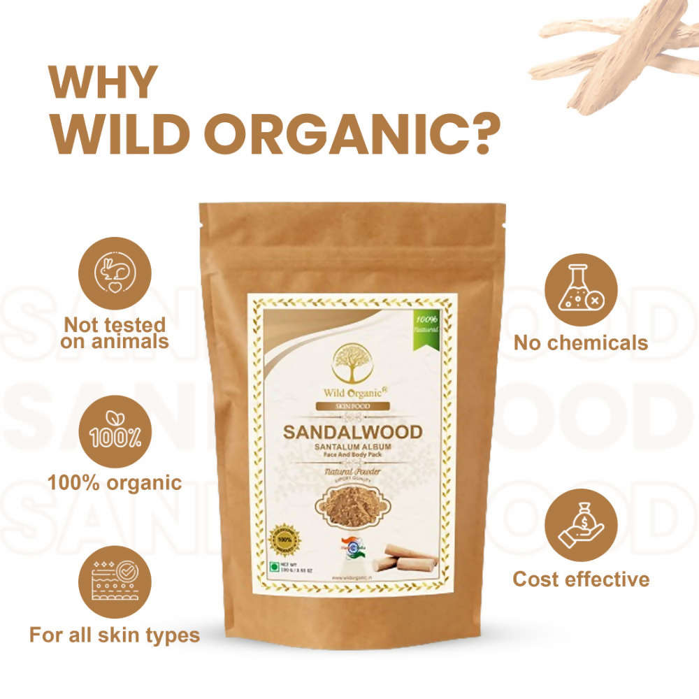 Wild Organic Sandalwood Powder for Skin Brightening Face And Body Pack | Grocsy