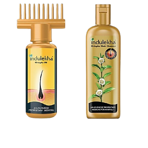 Indulekha Combo Set - Bringha Hair Oil and Anti Hair Fall Shampoo (Hair Cleanser) | Grocsy