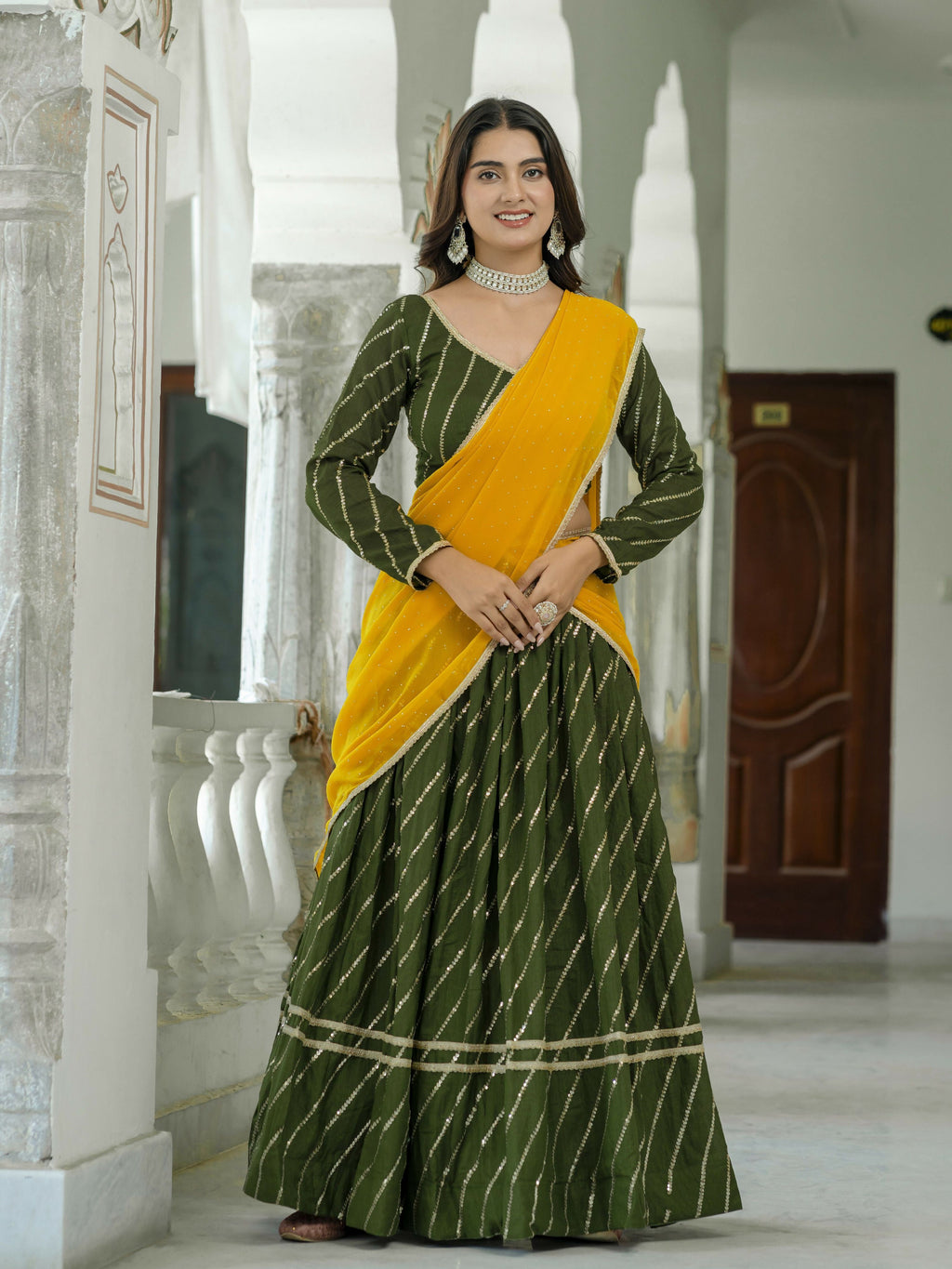 Lehenga Mart Mahendi Designer Wedding Wear Lehenga Choli | Grocsy