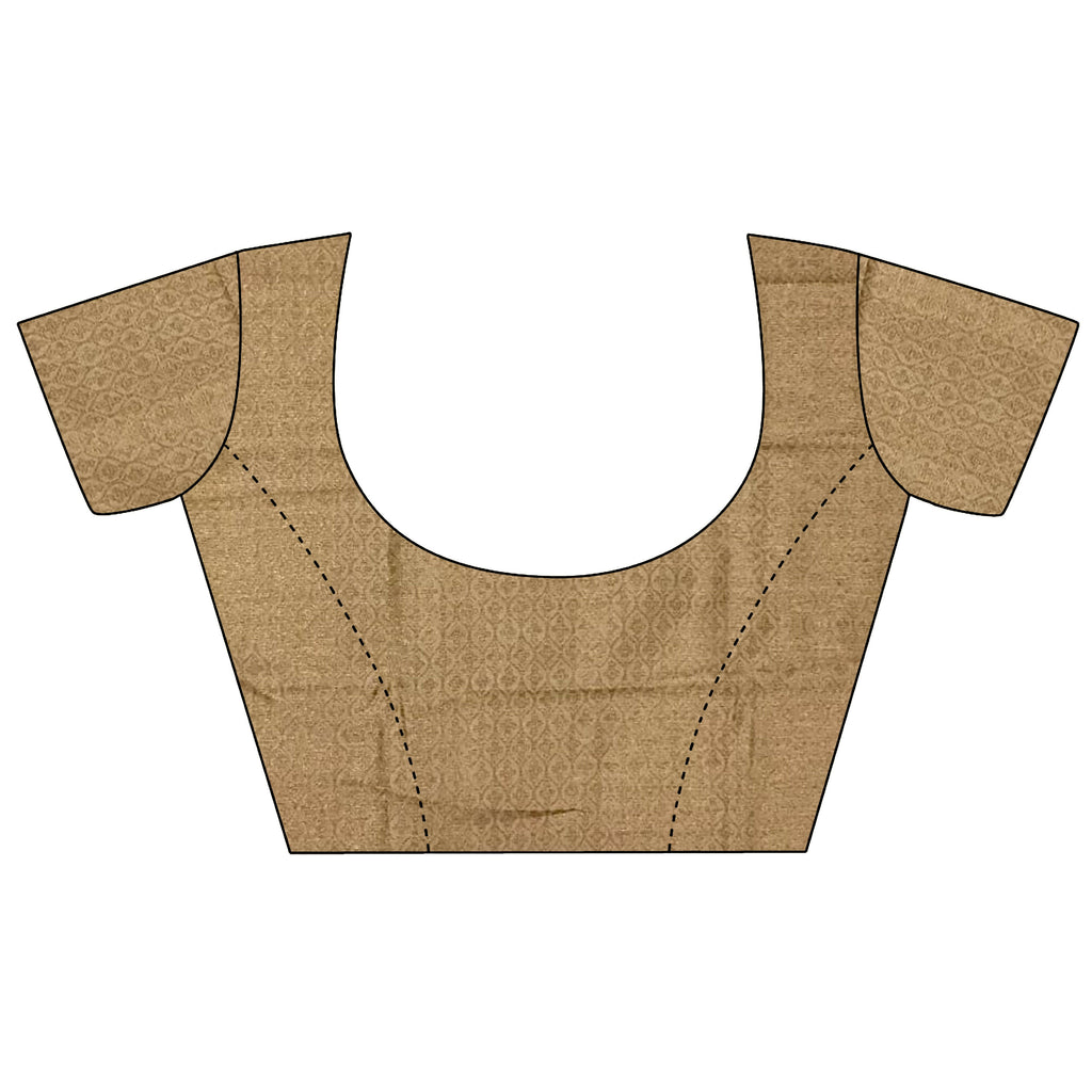 Joban Fashion Ivory Banarasi Soft Lichi Silk Checks & Woven Saree | Grocsy