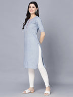 Myshka Women Blue Kurta | Grocsy