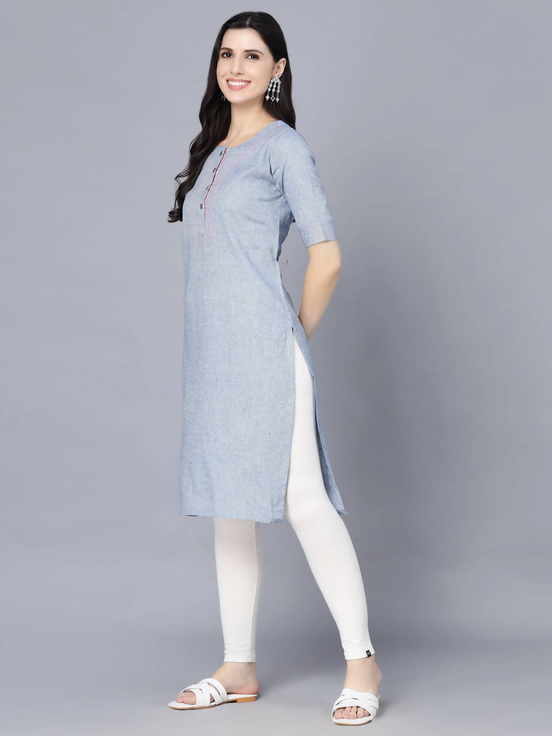 Myshka Women Blue Kurta | Grocsy