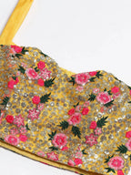 Tulsi Art Mustard Yellow Sequins Net Bridal Lehenga Choli | Grocsy