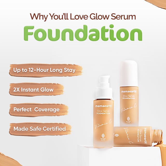 Mamaearth Glow Serum Foundation - Ivory Glow | Grocsy