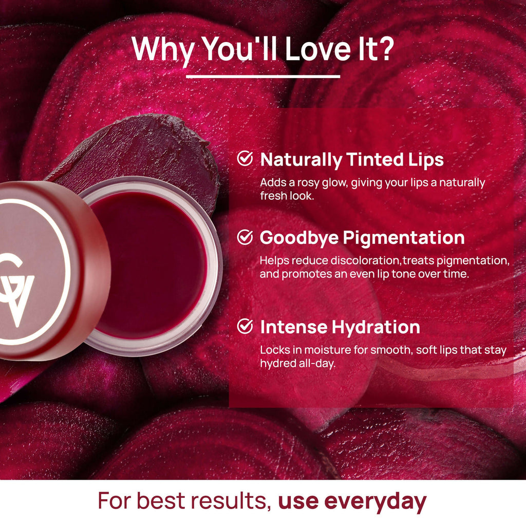 Good Vibes Beetroot Plumping Lip Balm - Reduces Pigmentation, Perfectly Tinted Lips | Grocsy