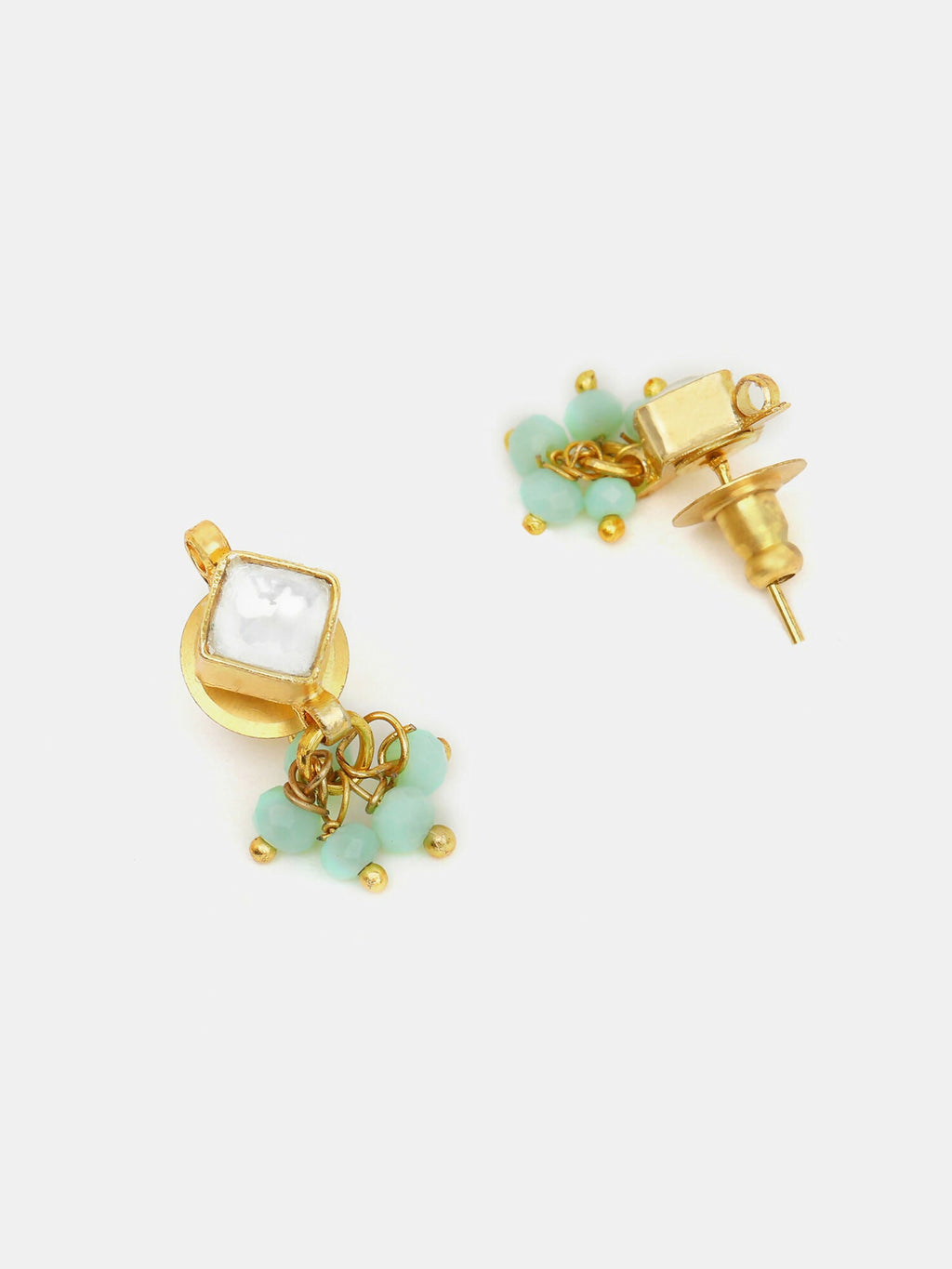 Ruby Raang Diamond Pearl Dangling Earrings | Grocsy