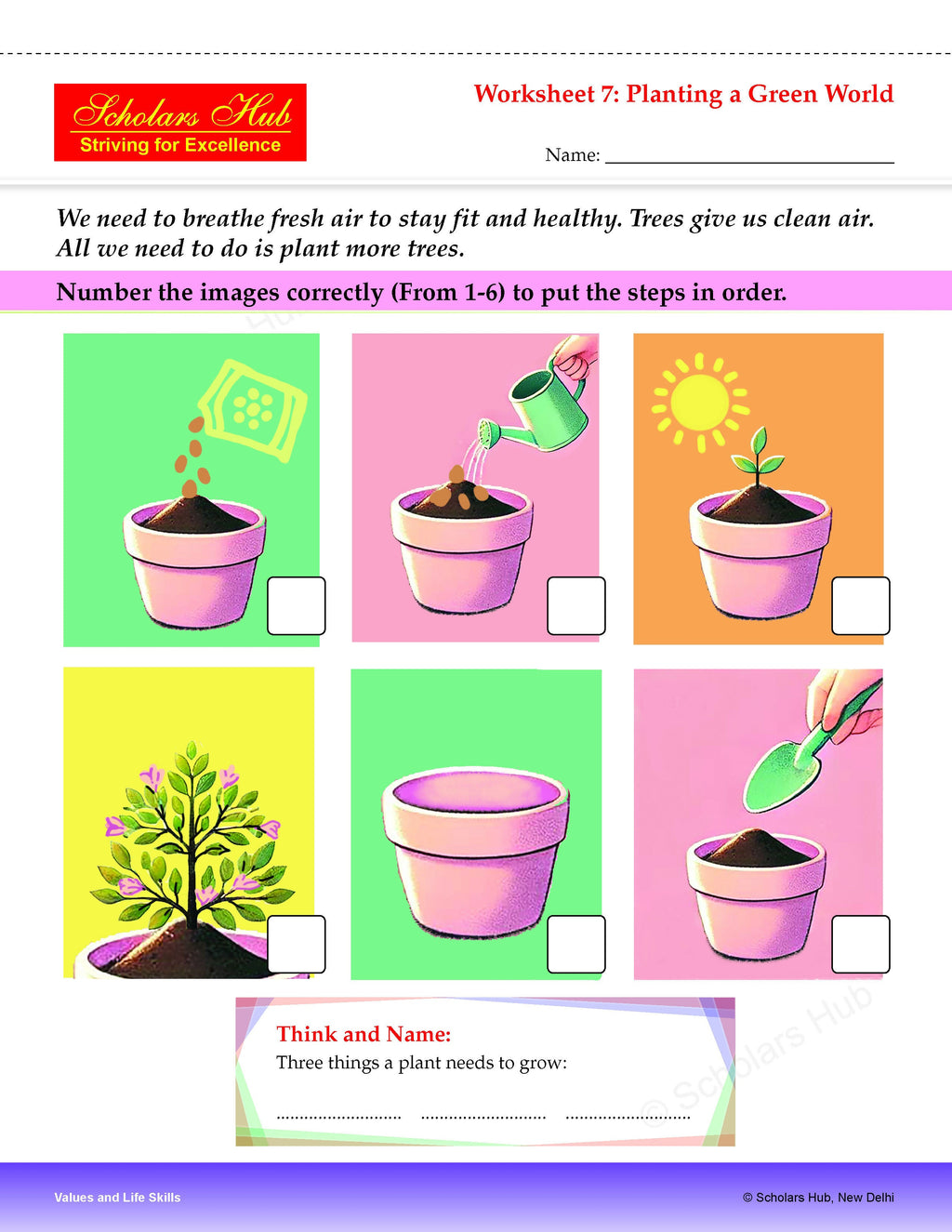 Step By Step Skills-Values And Life Skills Colorful Tearable Worksheets | Grocsy