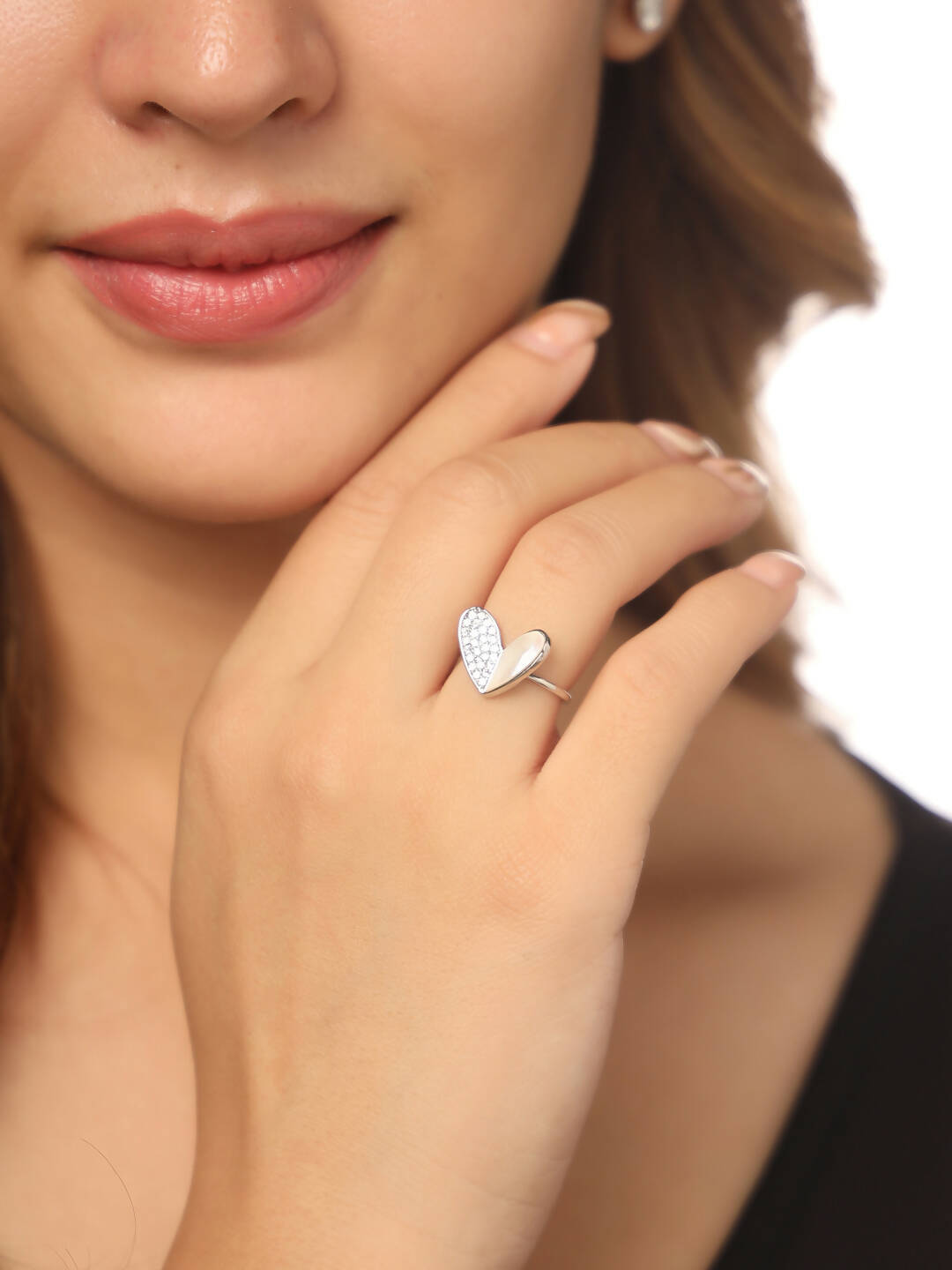 NVR Women's Stylish Latest Silver Plated Ring With Ad Stones | Grocsy