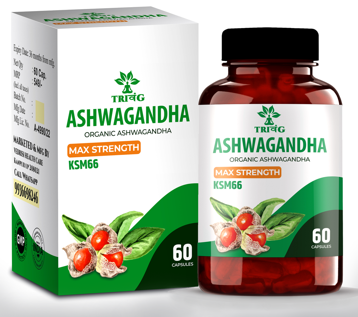 Trivang Ashwagandha Capsules | Grocsy