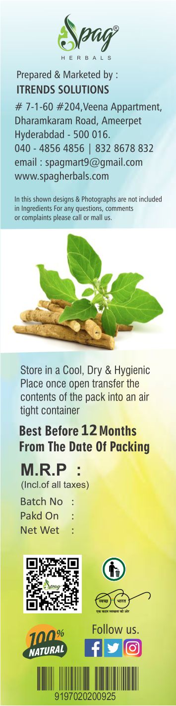 Spag Herbals Ashwagandha Powder | Grocsy