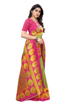 Vamika pink & green Printed Art Silk Saree | Grocsy