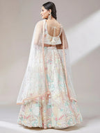 Tulsi Art Astounding Off-White Sequins Soft Net Wedding Wear Lehenga Choli | Grocsy
