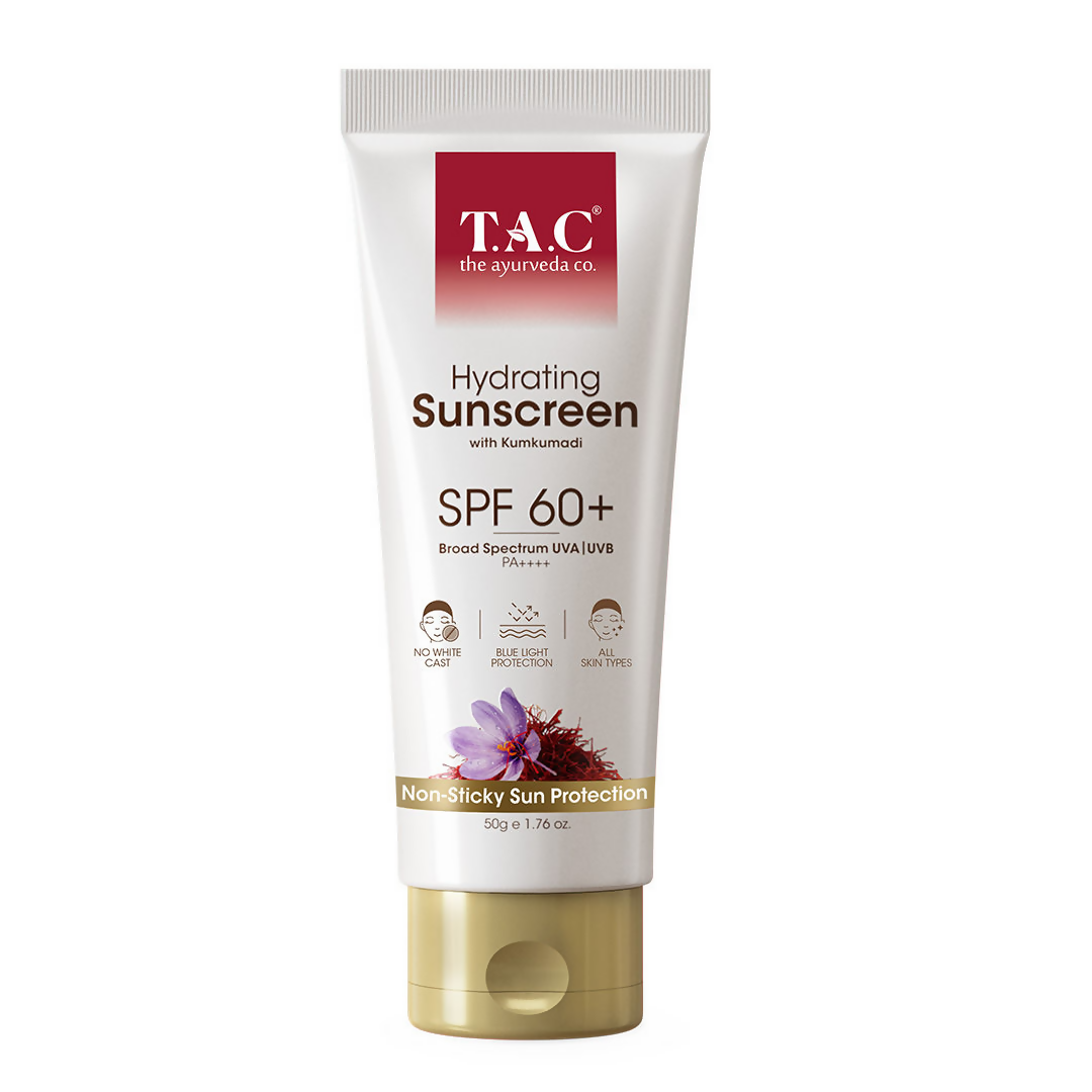 TAC - The Ayurveda Co. Kumkumadi Hydrating Sunscreen SPF 60+ PA++++ | Grocsy