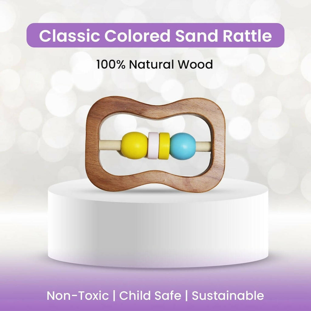 Matoyi Classic Sand Timer Wooden Rattle For Babies | Grocsy