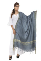 Mominos Fashion Moeza Slub Cotton Grey Dupatta | Grocsy