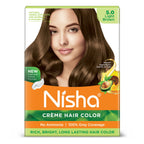 Nisha Creme Hair Color for Women - Light Brown | Grocsy