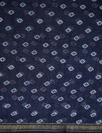 Shades Of Navy Blue Floral Design Semi Chanderi Saree By Gayathri Reddy Designer Studio | Grocsy