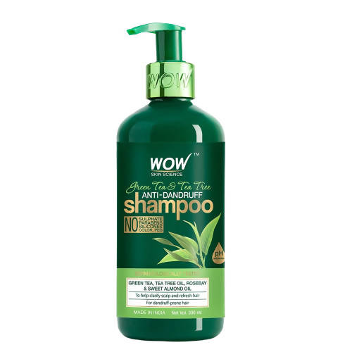 Wow Skin Science Green Tea & Tea Tree Anti-Dandruff Shampoo | Grocsy