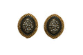 Joban Fashion Women Brass Golden Black Ad Earrings | Grocsy