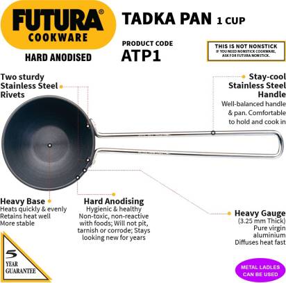 Hawkins Futura Hard Anodised Tadka Pan 10 cm Diameter 240 ml (ATP1) | Grocsy