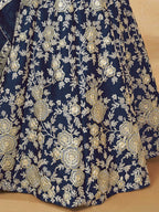 Tulsi Art Attractive Blue Silk Embroidered Lehenga Choli With Dupatta | Grocsy
